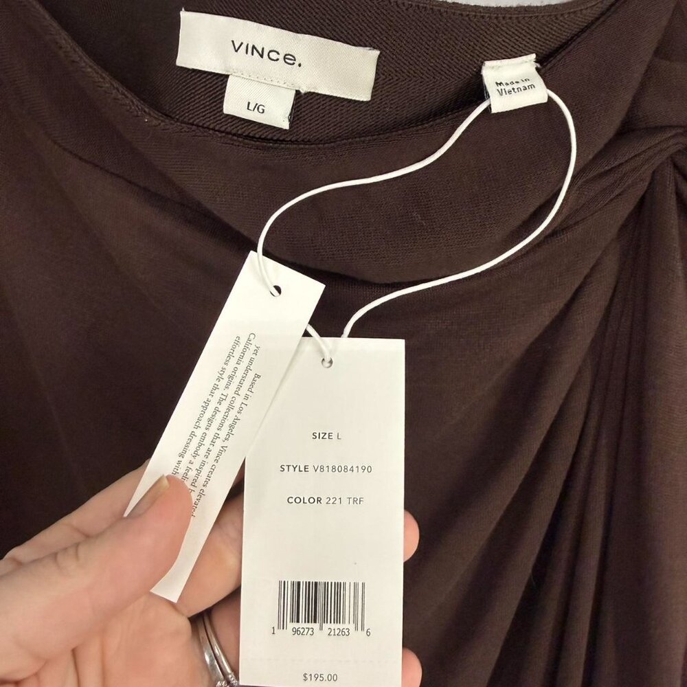 NEW Vince Women's Side Twist Midi Skirt in "Truffle", Size Large. - Picture 6 of 8